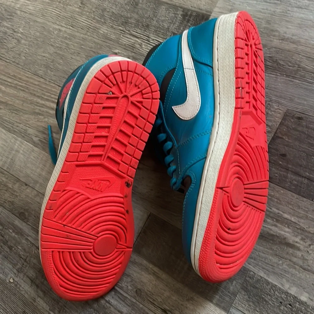 Air Jordan 1 mid infrared 23 tropical teal/black/white basketball sneake…